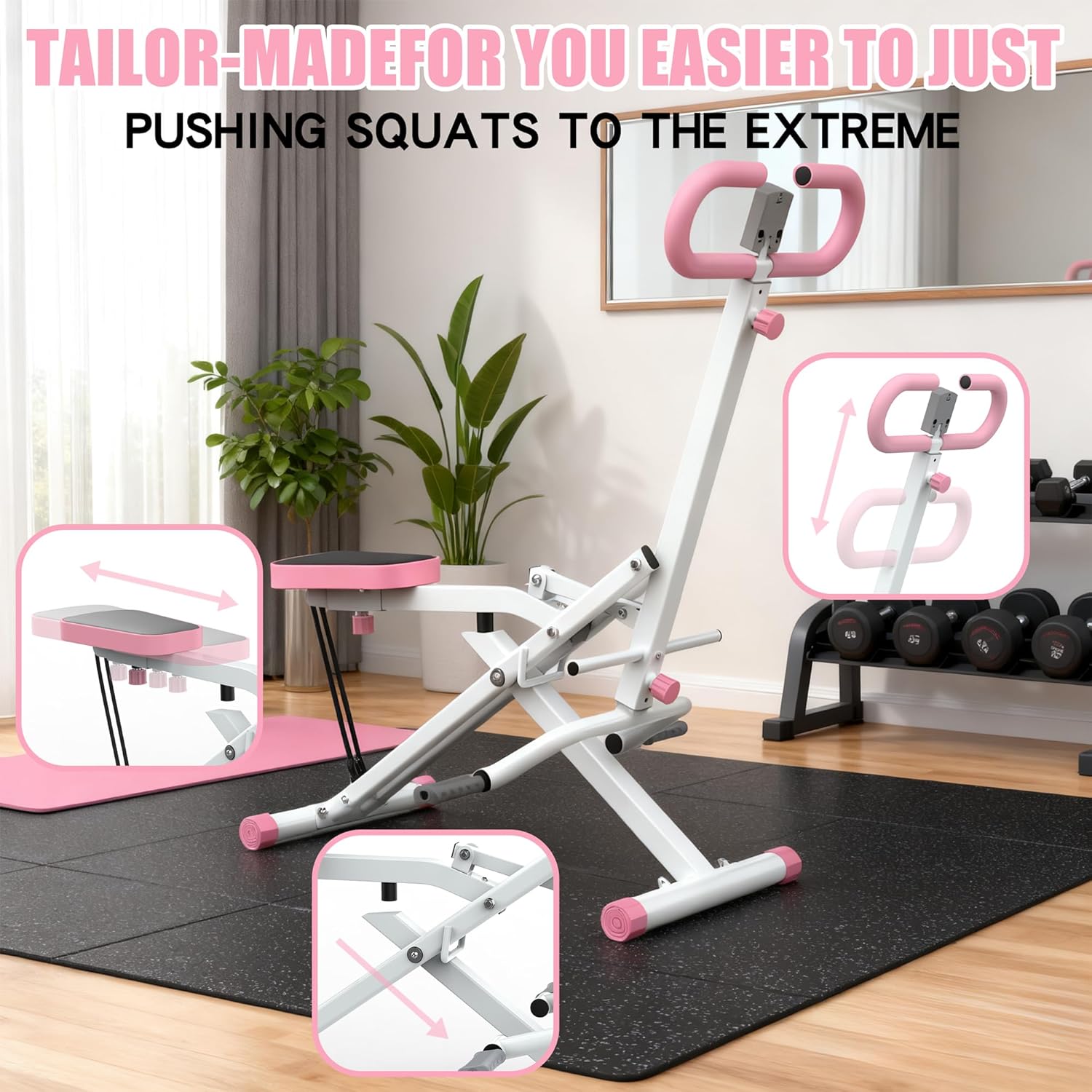 Home Gym Hip Thrust Machine - جهاز تمارين القرفصاء المنزلي، جهاز تدريب