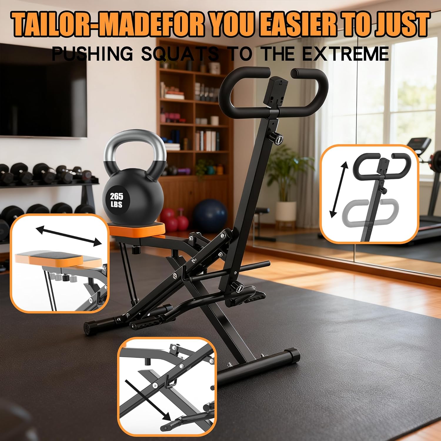 Home Gym Hip Thrust Machine - جهاز تمارين القرفصاء المنزلي، جهاز تدريب