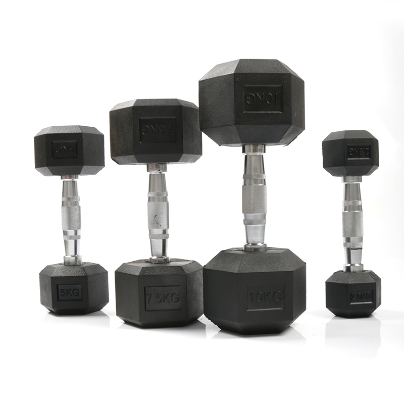 Home Gym Custom - أثقال سداسية الشكل مغطاة بالمطاط متينة