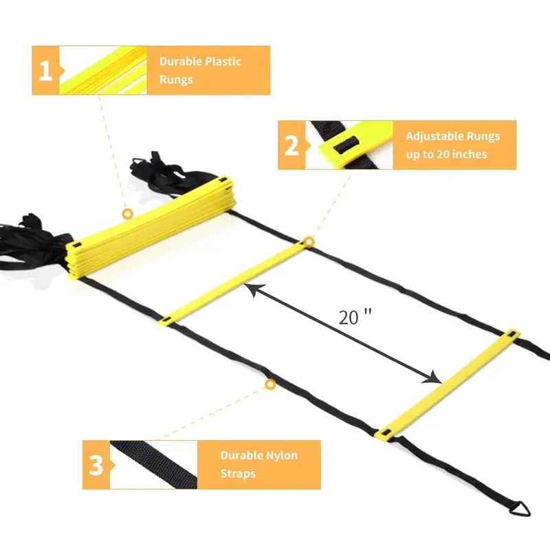 سلم رشاقة بطول 6 أمتار ولوحة ت - مراجعة Agility Ladder Speed وسعره