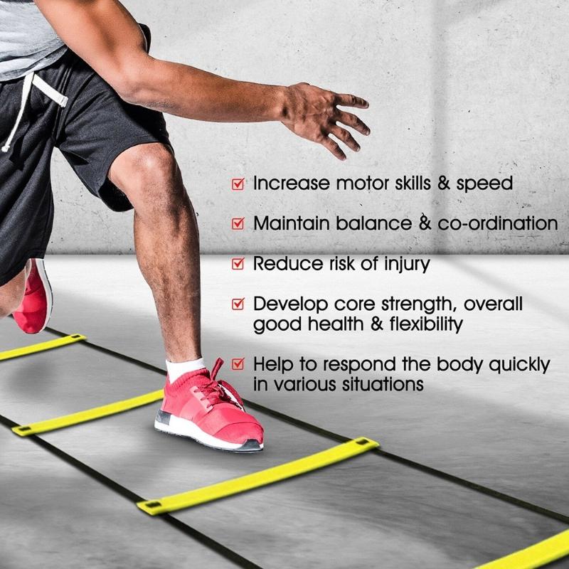 سلالم رشاقة متينة مع أحزمة ناي - مراجعة Agility Ladder Speed وسعره