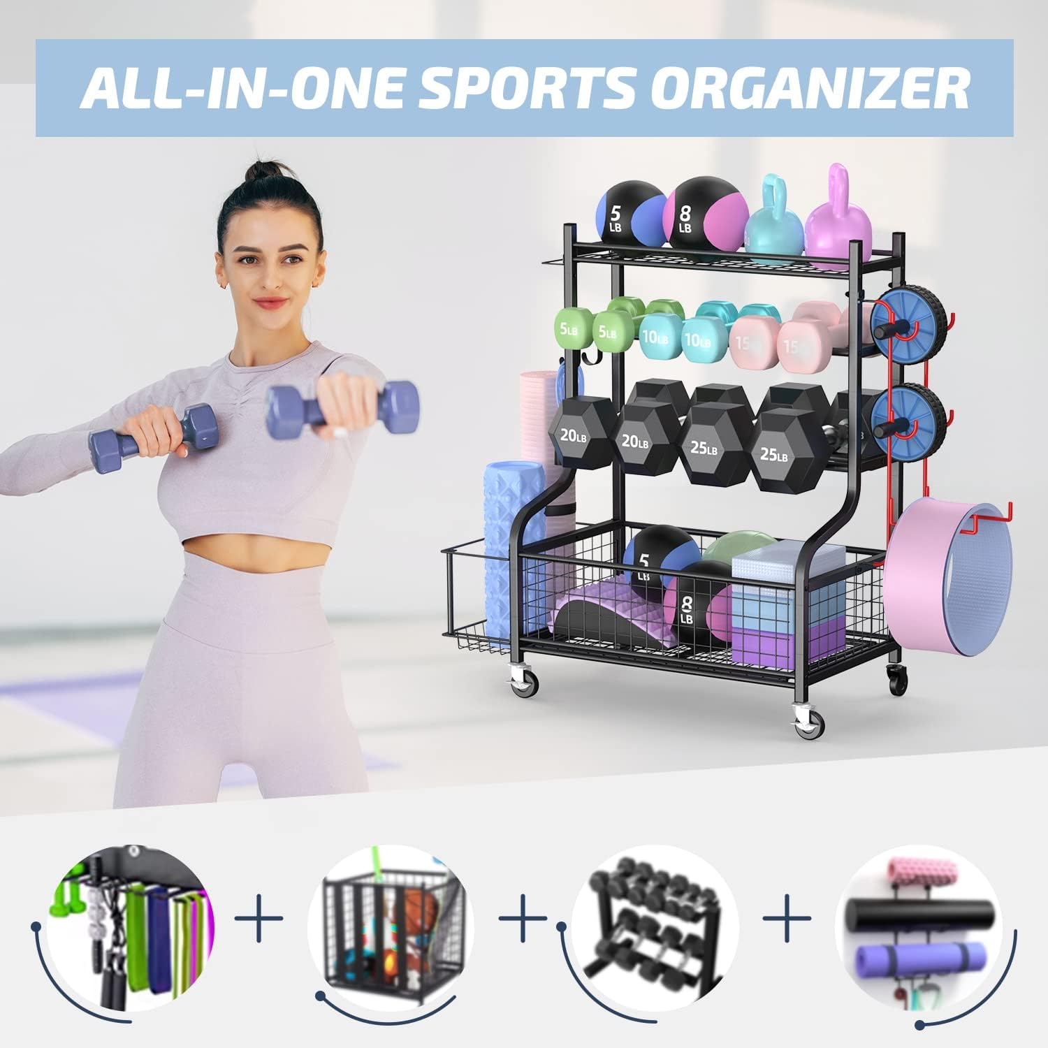 حامل دمبلز للصالة الرياضية الم - مراجعة Home Gym Usa وسعره