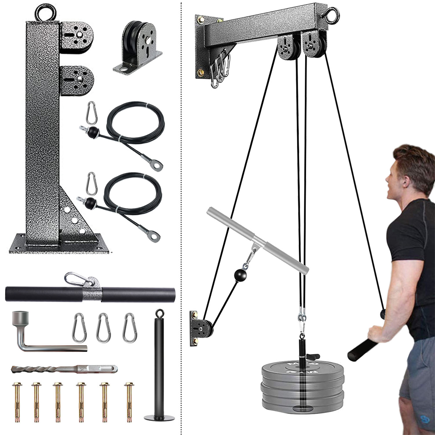 نظام بكرة مثبت على الحائط لليا - مراجعة Cable Pulley System وسعره