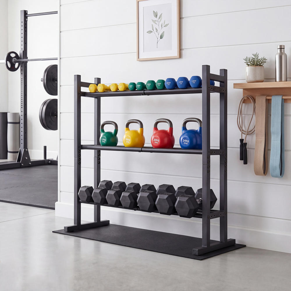 حامل أثقال ثلاثي الطبقات شديد  - مراجعة Fitness Home Gym Equipment وسعره